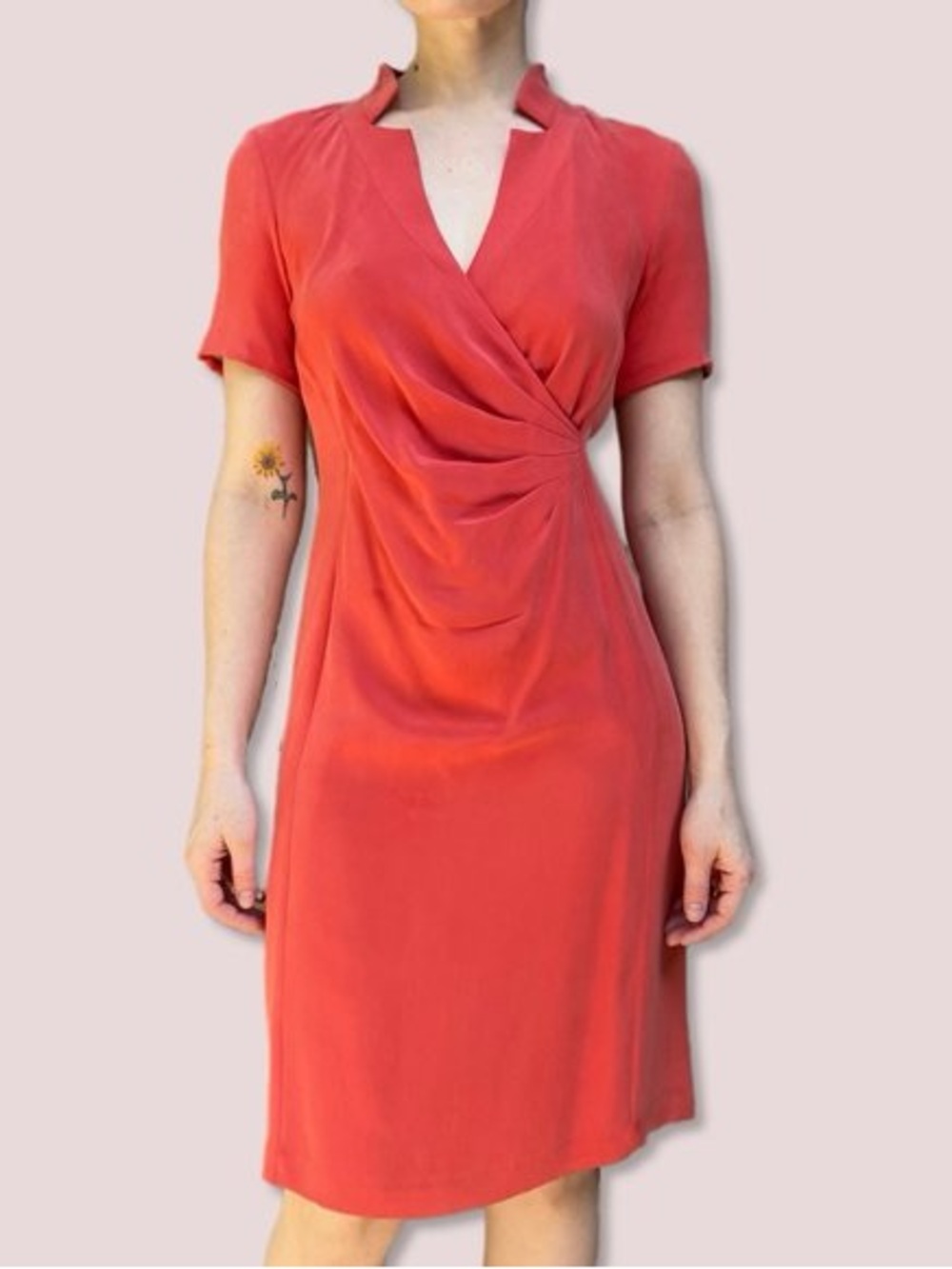 LAFAYETTE 148 New York Draped Short-Sleeve Midi Dress